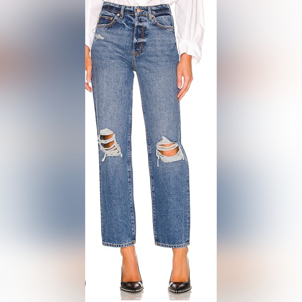 Lovers + Friends Blue Distressed Jeans